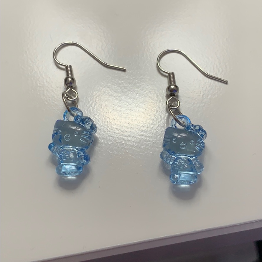 Blue Hello Kitty Earrings 5$